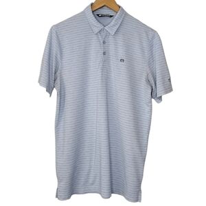 Travis Mathew Men's Striped Active Athletic Wildcat Golf Club Polo Shirt
